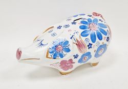 Arthur Wood piggy bank, circa 1960, printed marks, decorated with large blue and pink flowerheads