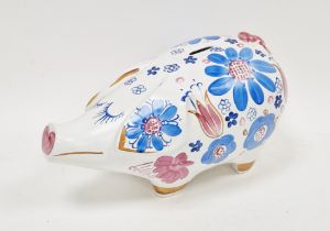 Arthur Wood piggy bank, circa 1960, printed marks, decorated with large blue and pink flowerheads