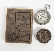 Watkins Bee meter, for photographic exposure, in its original box with disc refill tin