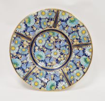Large Boch Freres pottery charger, circa 1900, printed and impressed marks, pattern no. D.5106,