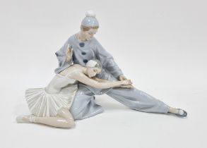 Lladro porcelain group of a ballerina and Pierrot, titled 'Closing Scene', designed by Salvador