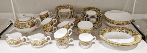 Wedgwood bone china floral Tapestry pattern tea and breakfast service, comprising a teapot and