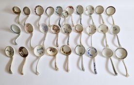 Collection of English pottery and porcelain ladles and a sifter spoon, 19th-20th century, various