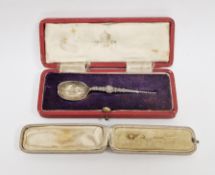 George V silver replica of the Coronation anointing spoon, Sheffield 1936, maker's mark for