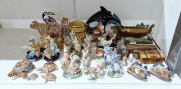 Collection of Wade Whimsies, Beswick pottery models of dogs and other animals, a Wedgwood Noah's Ark