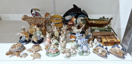 Collection of Wade Whimsies, Beswick pottery models of dogs and other animals, a Wedgwood Noah's Ark