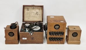 Early 20th-century Dictograph System Sub-Station internal office switchboard and two intercom units,