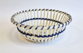 Wedgwood creamware circular chesnut basket, circa 1800, impressed uppercase mark, painted with a
