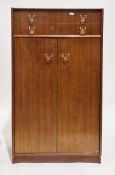 Mid-century E.Gomme for G-Plan Librenza tola wood gentleman's wardrobe, comprising two drawers