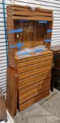 Mid-century Danish Royal System teak modular wall unit, designed by Poul Cadovius, comprising two