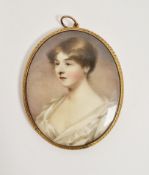 Attributed to Abraham Daniel (c. 1750-1806) Watercolour on ivory Portrait miniature depicting