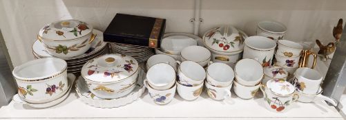 Royal Worcester bone china Evesham pattern part dinner service and other wares, including two