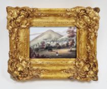 Worcester (Grainger, Lee & Co.) porcelain framed rectangular topographical plaque, circa 1825,