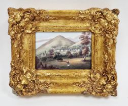 Worcester (Grainger, Lee & Co.) porcelain framed rectangular topographical plaque, circa 1825,