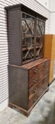 19th-century mahogany bureau bookcase, the moulded cornice with Greek key carving, over two