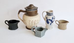 Staffordshire saltglaze white stoneware George III inverted baluster mug, mid-18th century,