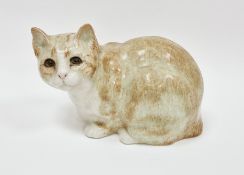 Winstanley pottery model of a cat, painted black signature/40/Kensington, naturalistically