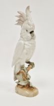 Royal Dux model of a cockatoo, early 20th century, printed green factory marks, applied pink pad