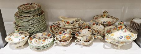 Masons ironstone Bible pattern part dinner service, circa 1900, printed and impressed factory marks,