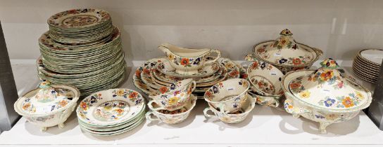 Masons ironstone Bible pattern part dinner service, circa 1900, printed and impressed factory marks,
