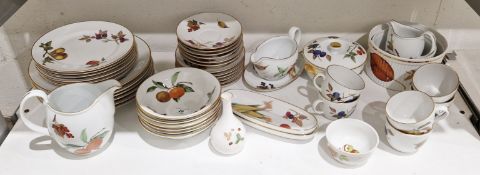 Royal Worcester Evesham pattern part dinner service and other wares, printed black factory marks,