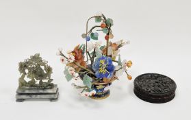 19th century Chinese export Canton carved tortoiseshell snuff box and cover, of circular form,