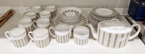 Susie Cooper bone china Persia pattern part tea service, printed factory marks, pattern no. C2019,