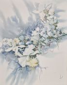 20th century oil on canvas of a flower spray/still life, indistinctly signed lower right, 76cm x