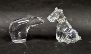 Wedgwood glass polar bear shaped paperweight, acid-etched marks together with a Swarovski faceted