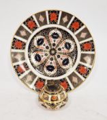 Royal Crown Derby bone china imari pattern lighter, of globular form, printed pink factory marks,