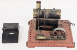 Mamod SE2A stationary steam engine, with burner and a Mamod burner scuttle