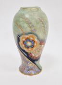 Carlton Ware Art Deco Bell pattern inverted baluster vase, printed blue factory marks, painted and