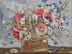 V Russian school, 20th century Oil on canvas Pair of floral still lifes, 