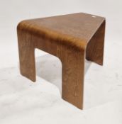 Ekornes Stressless bentwood corner table of triangular form, 49cm high x 67cm wide x 60cm deep