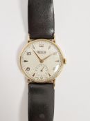 Rotary 9ct gold cased manual wind wristwatch, circa 1960's, the dial with alternating arrow and