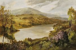 S. A. Webber (20th century) Oil on board Scottish loch landscape, signed lower right, 50.5cm x 76cm