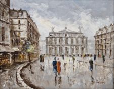 Garber (20th century) Oil on canvas Parisian street scene, signed lower right, 40.5 x 50.5cm