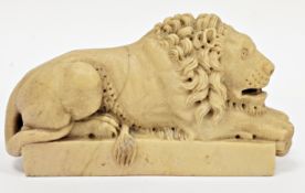 After Antonio Canova (1757-1822), 19th-century Grand Tour carved stone sculpture of a recumbent