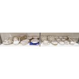 Royal Crown Derby bone china Royal Antoinette pattern part dinner and coffee-service for six,