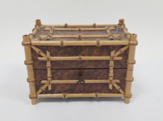 19th-century French Aesthetic-Movement perfume casket, the faux bamboo and burr wood casket with