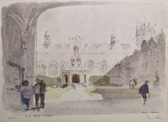 After Sir Hugh Maxwell Casson (1910-1999) Lithograph in colours 'Oriel College, Oxford', signed