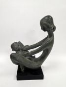 Austin Productions Kathy Klein sculpture of mother and child titled 'Generations', dated 1976,