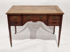Late 19th / early 20th century mahogany writing desk, the rectangular top with ogee moulded edge