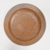 Toff Millway (b.1949) for Conderton Pottery; a salt glazed stoneware charger with combed line