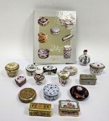 Collection of approximately 60 Del Prado miniature porcelain trinket boxes, including classic