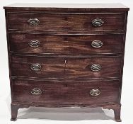 Early 19th-century mahogany bow-fronted chest of drawers, the top with satinwood string-inlaid edge,