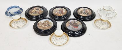 Paris porcelain coffee can & saucer, painted with angouleme sprigs, circa 1800; Chinese Export