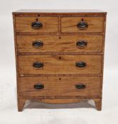 Early 19th-century mahogany chest of drawers, the caddy top over two short and three long