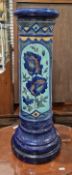 Burmantofts majolica jardiniere stand, late 19th century, impressed mirrored monogram mark/England/