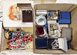 Mixed lot of silver and costume jewellery, including silver pendants, silver necklaces, silver